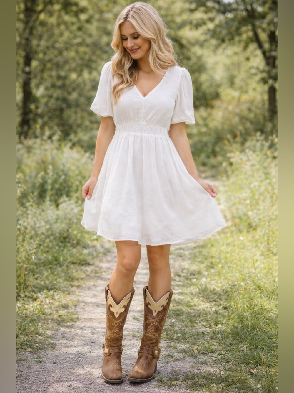 NIB Western Cowgirl Boots Brown and Tan Leather Women's Equestrian Reyme US 7.5